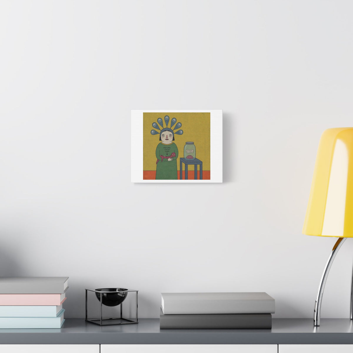 Reserved for Worries, Cartoon Art Print on Canvas