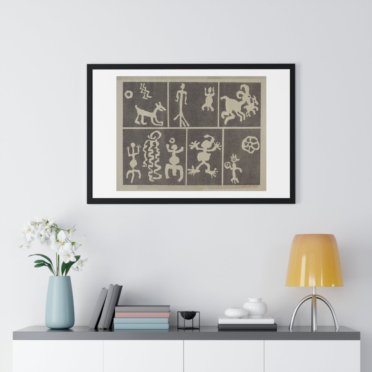 Petroglyph Design (1935-1942) by Lala Eve Rivol, from the Original, Framed Art Print