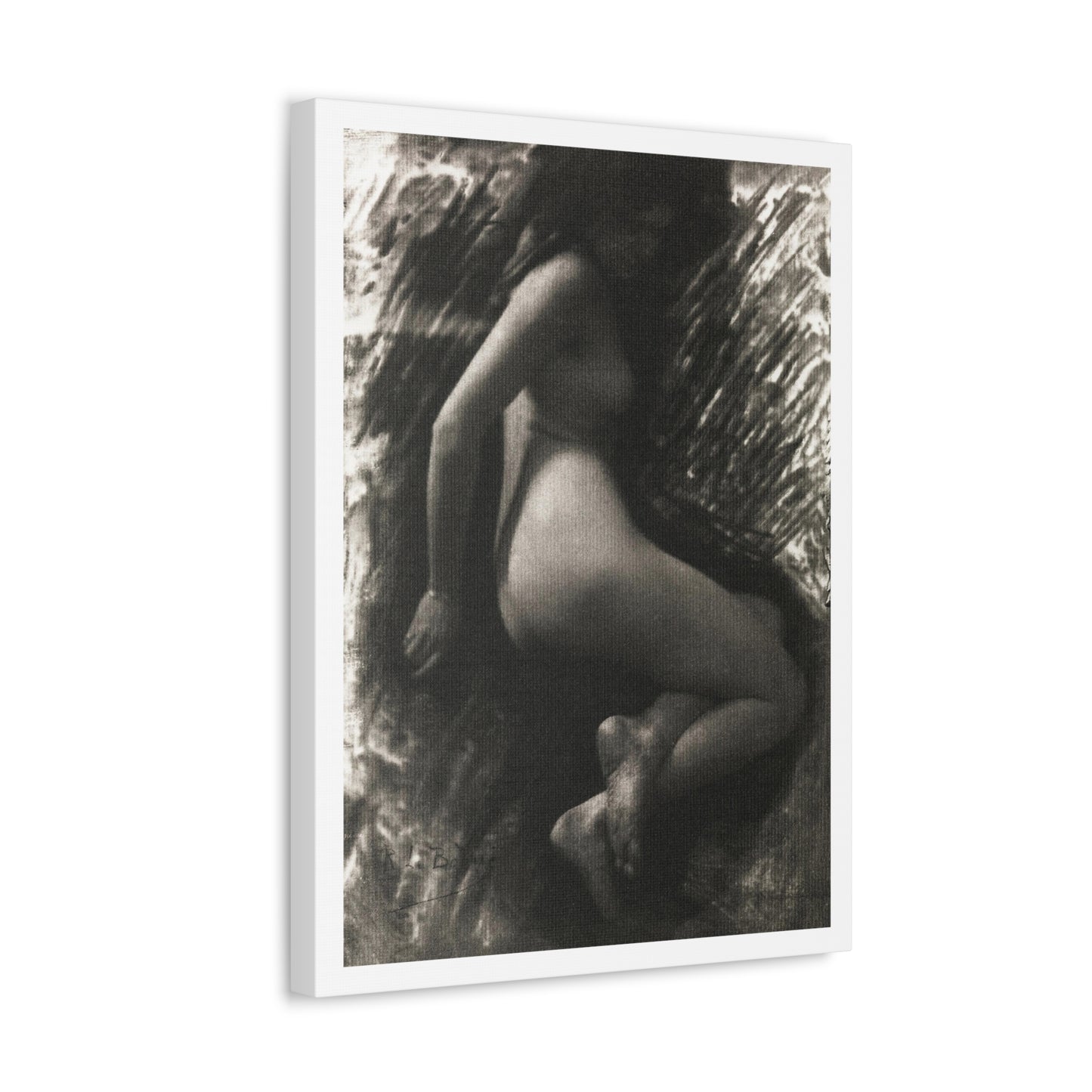 Nude Photography 'Académie' (1902) by René Le Bègue, from the Original, Art Print on Canvas