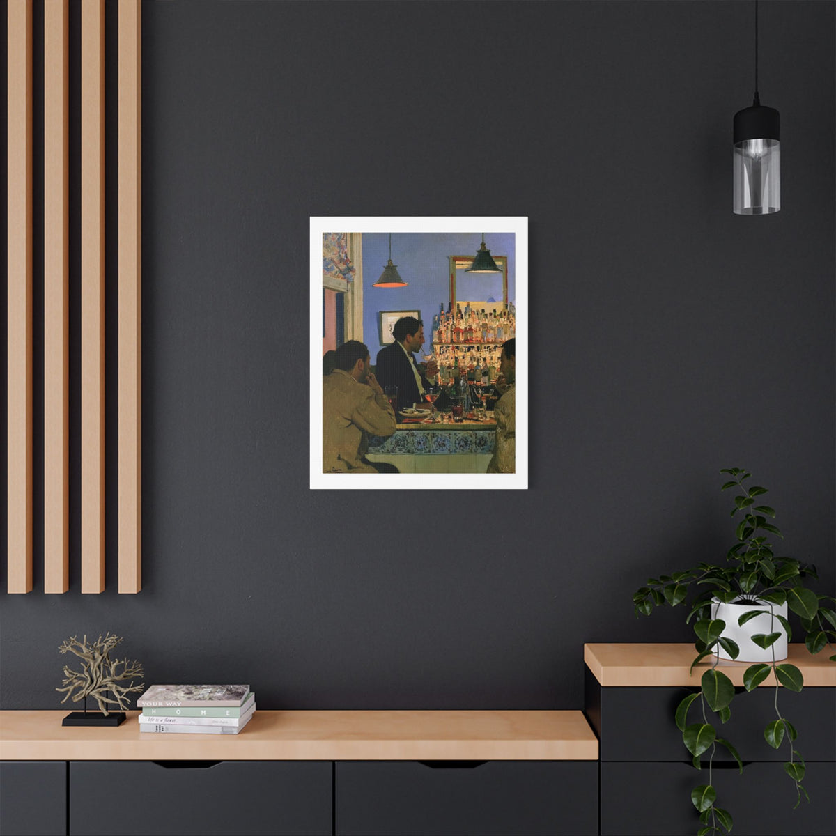 Café Art IV, Print on Satin Canvas, Stretched