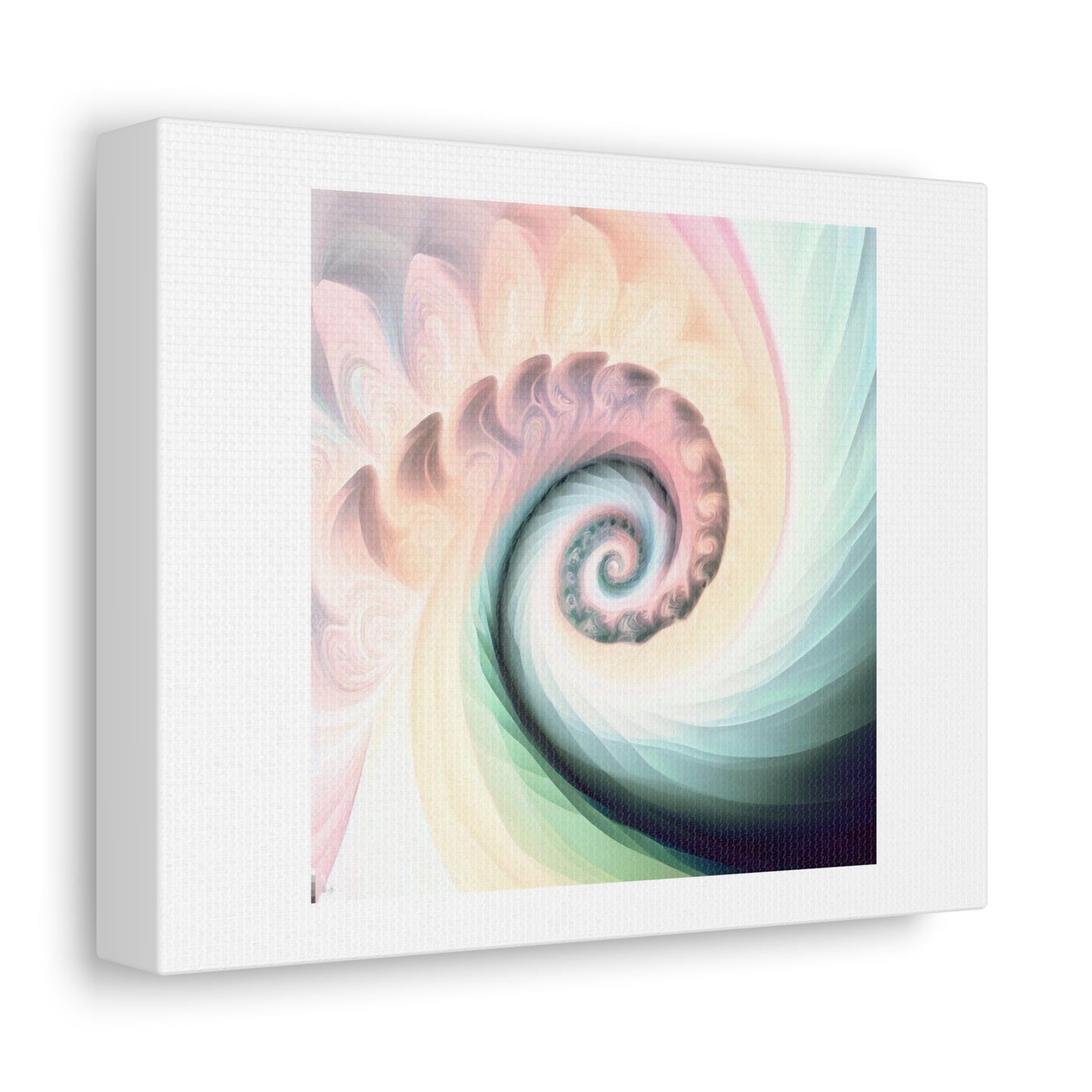 Fractal Art Spiraling Pastel Colour Palette digital art 'Designed by AI' on Canvas