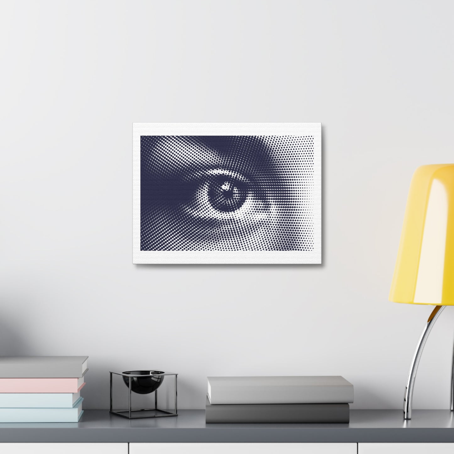 Human Eye Pixel Art Print on Satin Canvas