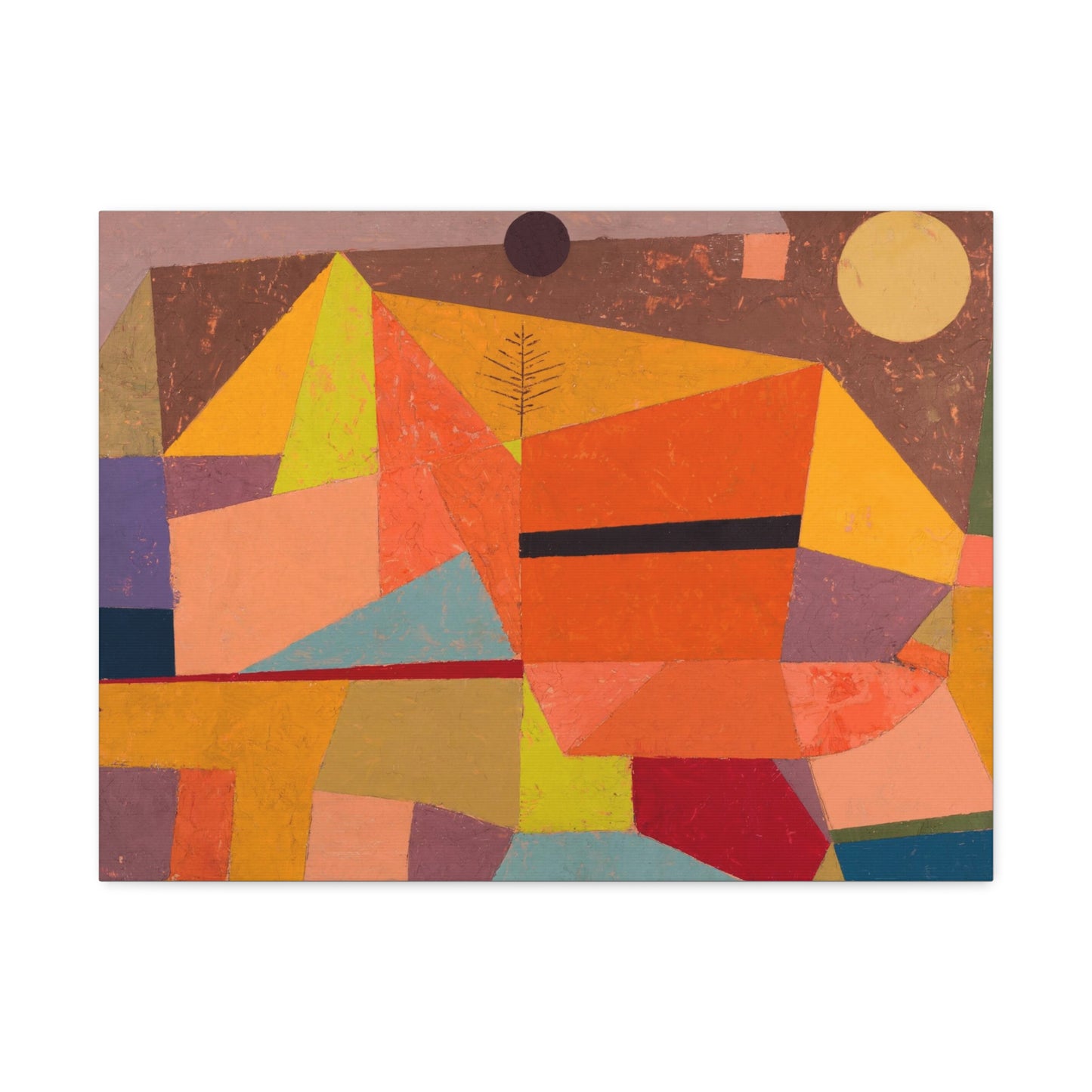 Joyful Mountain Landscape, Heitere Gebirgslandschaft (1929) by Paul Klee from the Original, Art Print on Satin Canvas