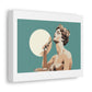 Greek Goddess Statue Doing Her Makeup, Art Print 'Designed by AI' on Canvas