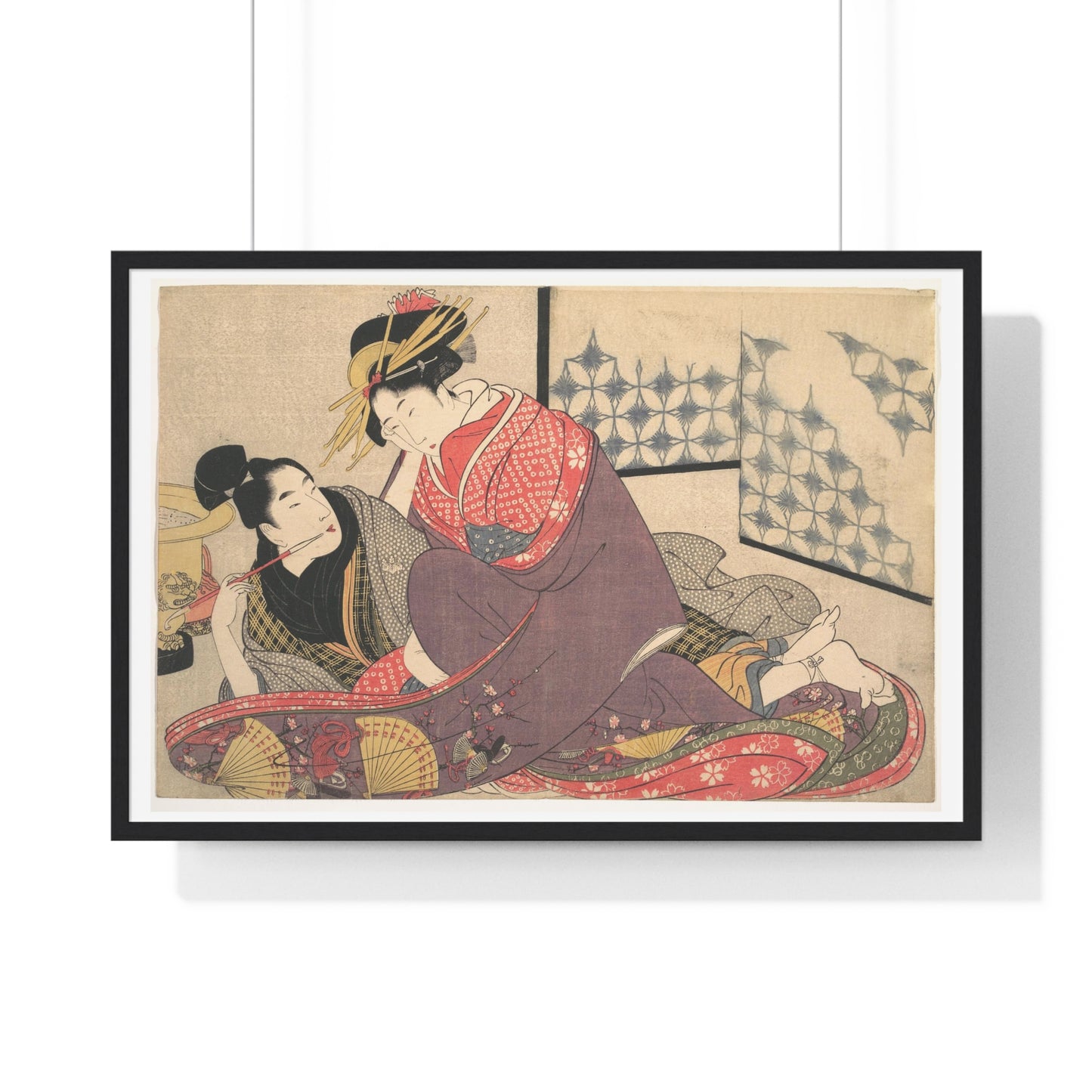 Erotic Print by Utamaro Kitagawa (1754–1806) from the Original, Framed Art Print