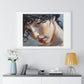 Female Portrait, Vibrant Multi-Coloured Palette Knife Painting 'Designed by AI' Framed Art Print