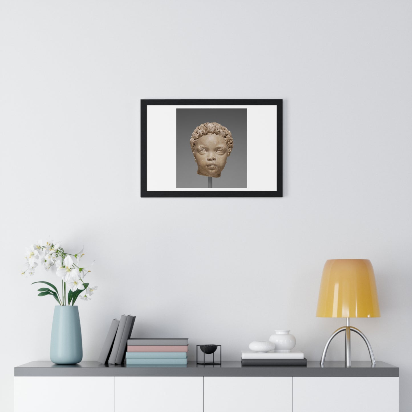 Ancient Roman Portrait of a Child  (AD 150-200) Unknown Artist, Framed Print