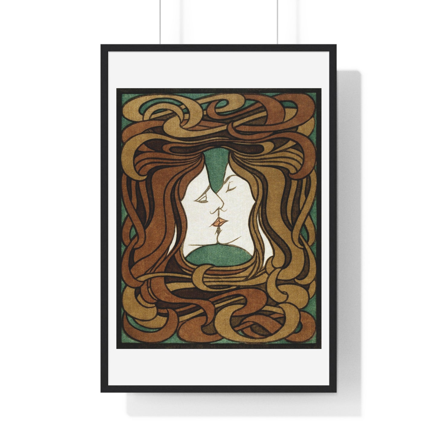 The Kiss (1898) by Peter Behrens, from the Original, Framed Art Print