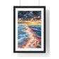 Streaming Fire on the Water, Abstract Art 'Designed by AI' Framed Print