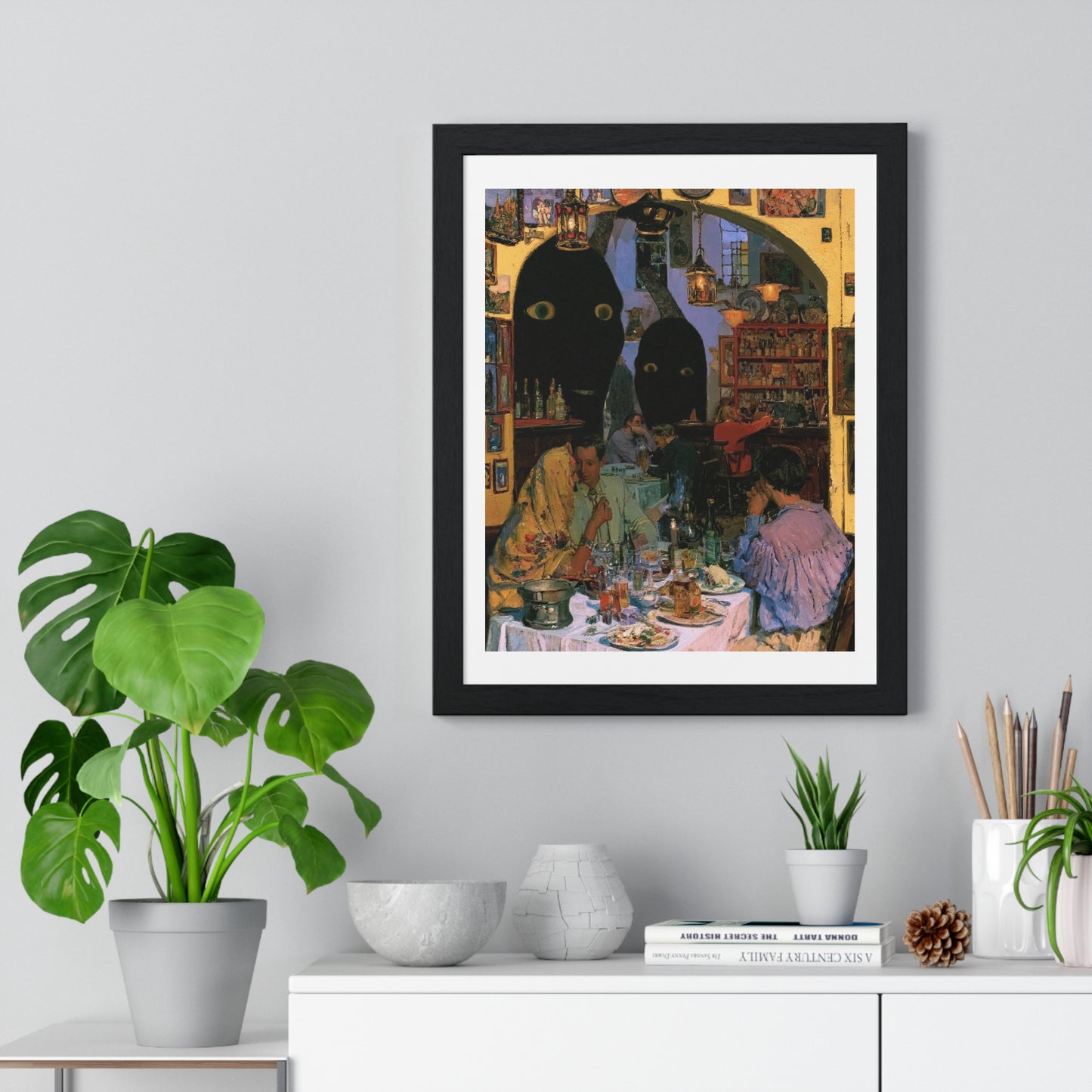 The Walls Have Eyes, Surrealist Art, Large Decor Framed Print