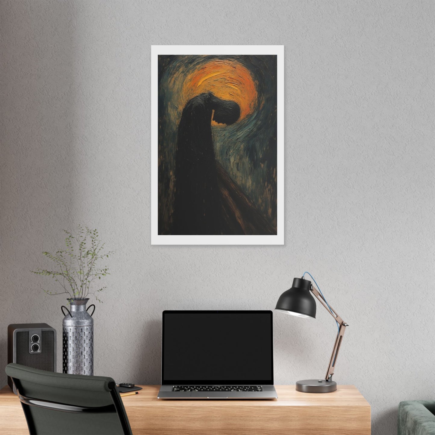 Endless Sadness Passing Through Nature, Oil on Canvas 'Designed by AI' Canvas Art Print