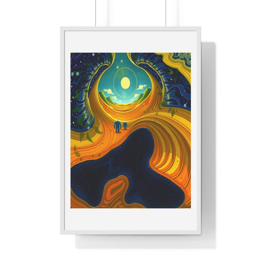 Approaching the Event Horizon, Abstract Art 'Designed by AI' Framed Print