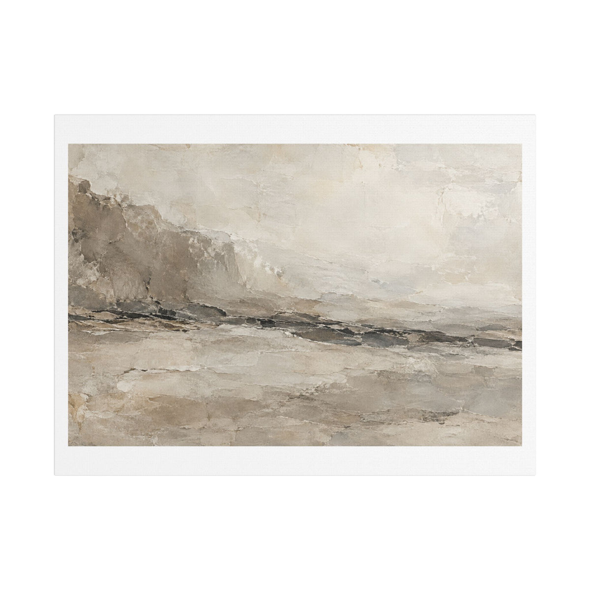 Silent Strata of Ivory and Stone, Large Decor Art Print on Canvas