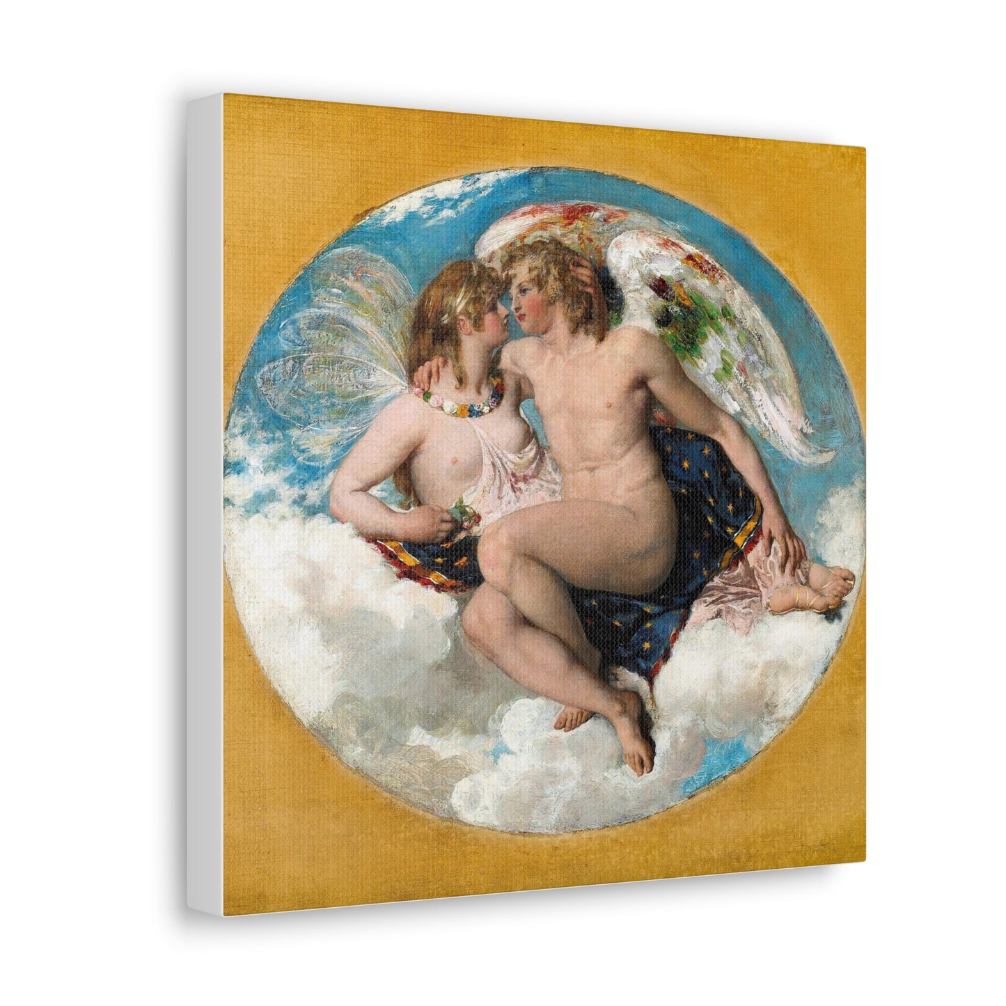 Cupid and Psyche (1821) by William Etty, Art Print from the Original on Canvas