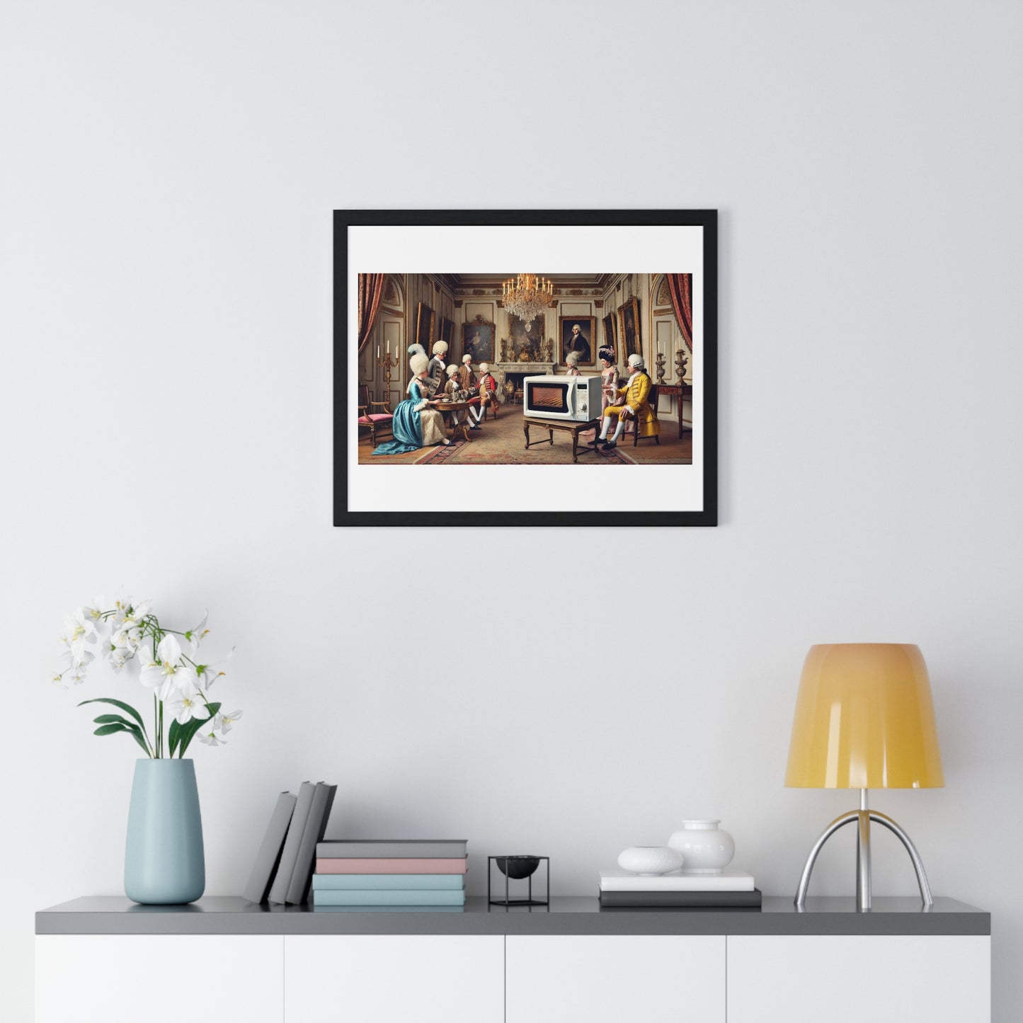 Aristocracy Regally Heating Their Own Tea, Abstract Art 'Designed by AI' Framed Print