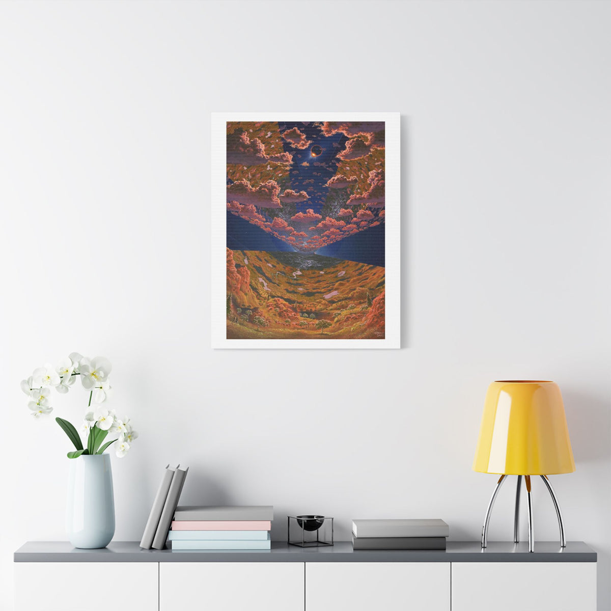 Internal View of the O'Neill Cylinder (2015) Sci-Fi Painting by Don Davis, Art Print on Canvas