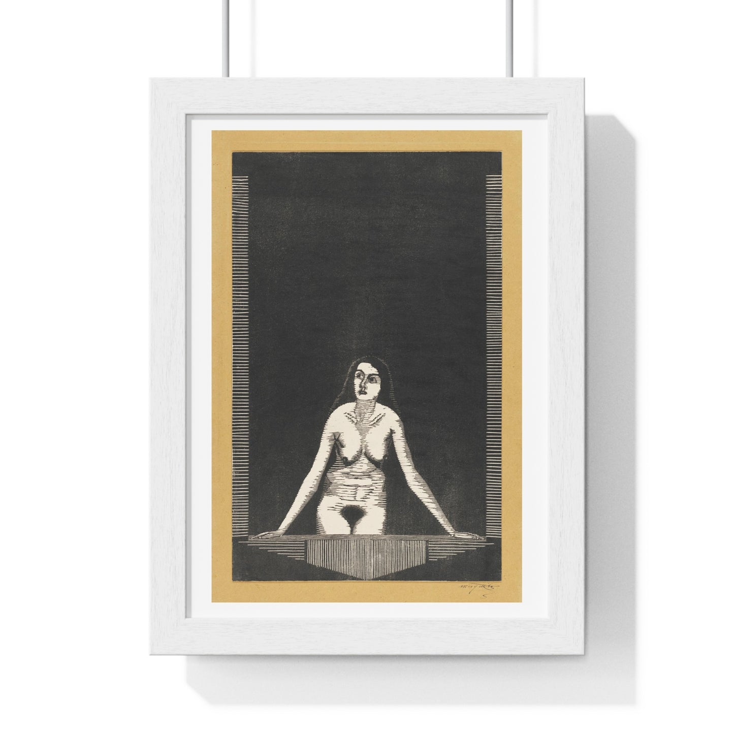 Female Nude at the Window 'Vrouwelijk Naakt bij Venster' (1920) by Samuel Jessurun de Mesquita, from the Original, Framed Art Print