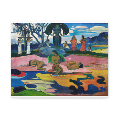 Day of the God, Mahana no Atua (1894) by Paul Gauguin from the Original, Art Print on Satin Canvas