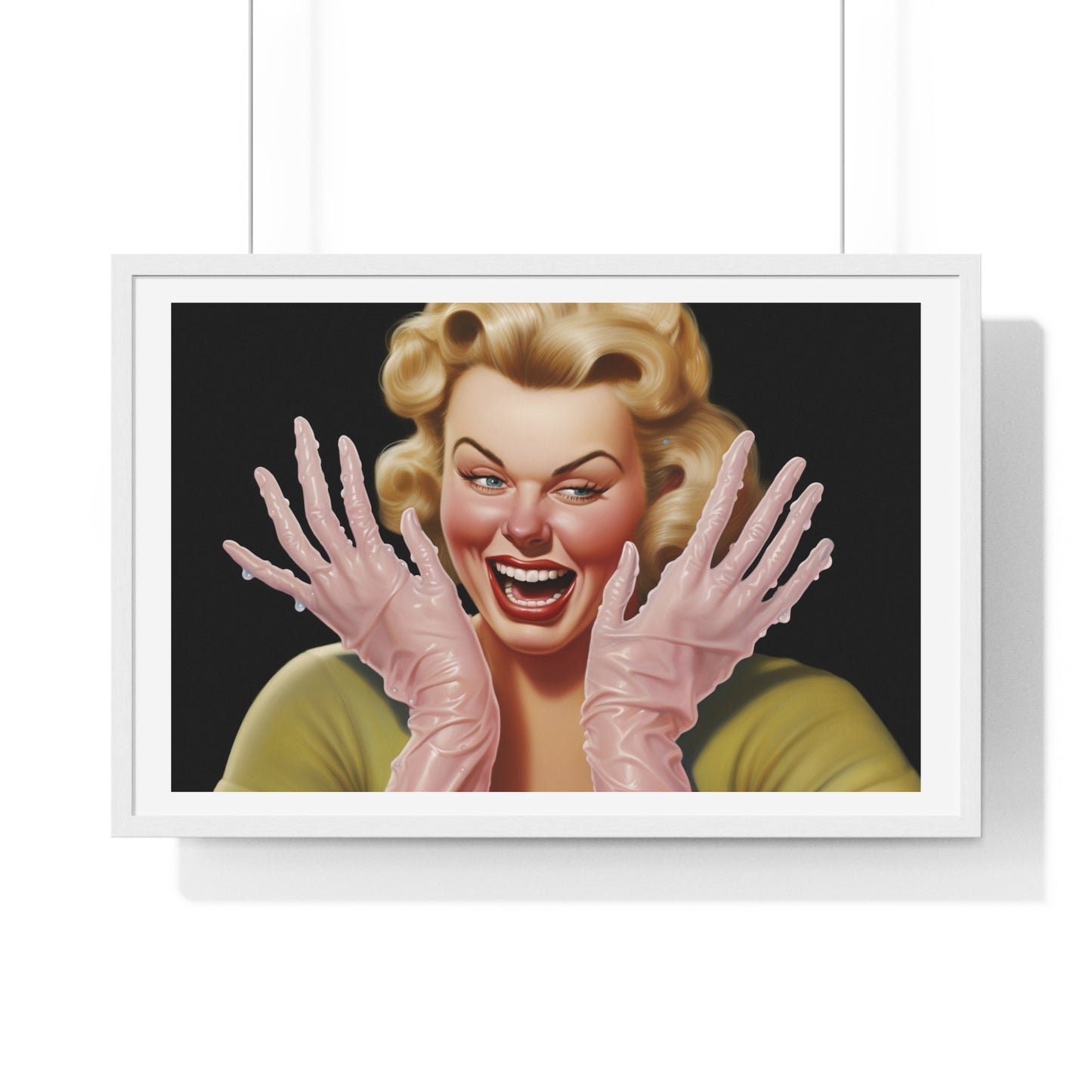 Hands That Do Dishes, Americana Art 'Designed by AI' Framed Print