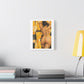 Golden Impasto Figure in Abstract Light, Art Print on Satin Canvas, Stretched