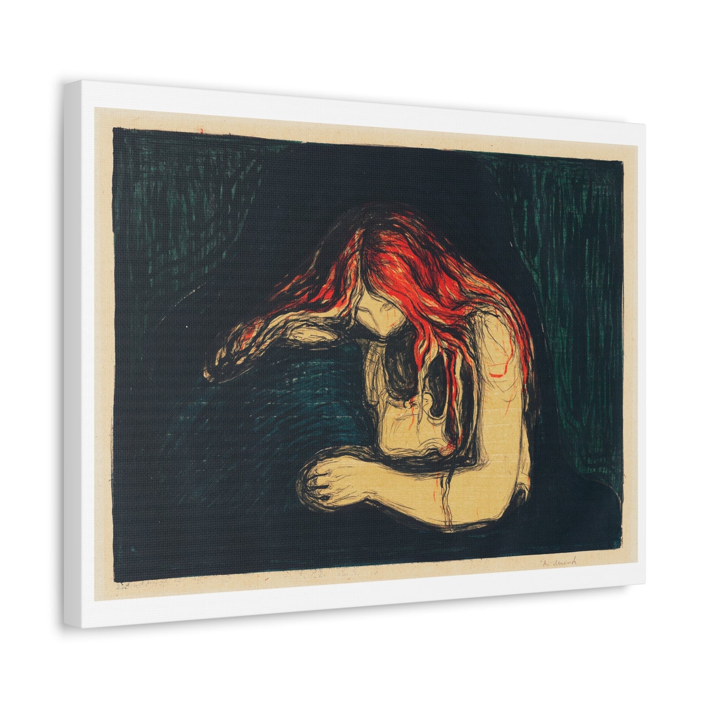 The Vampire II (1895–1902) by Edvard Munch, from the Original, Art Print on Canvas