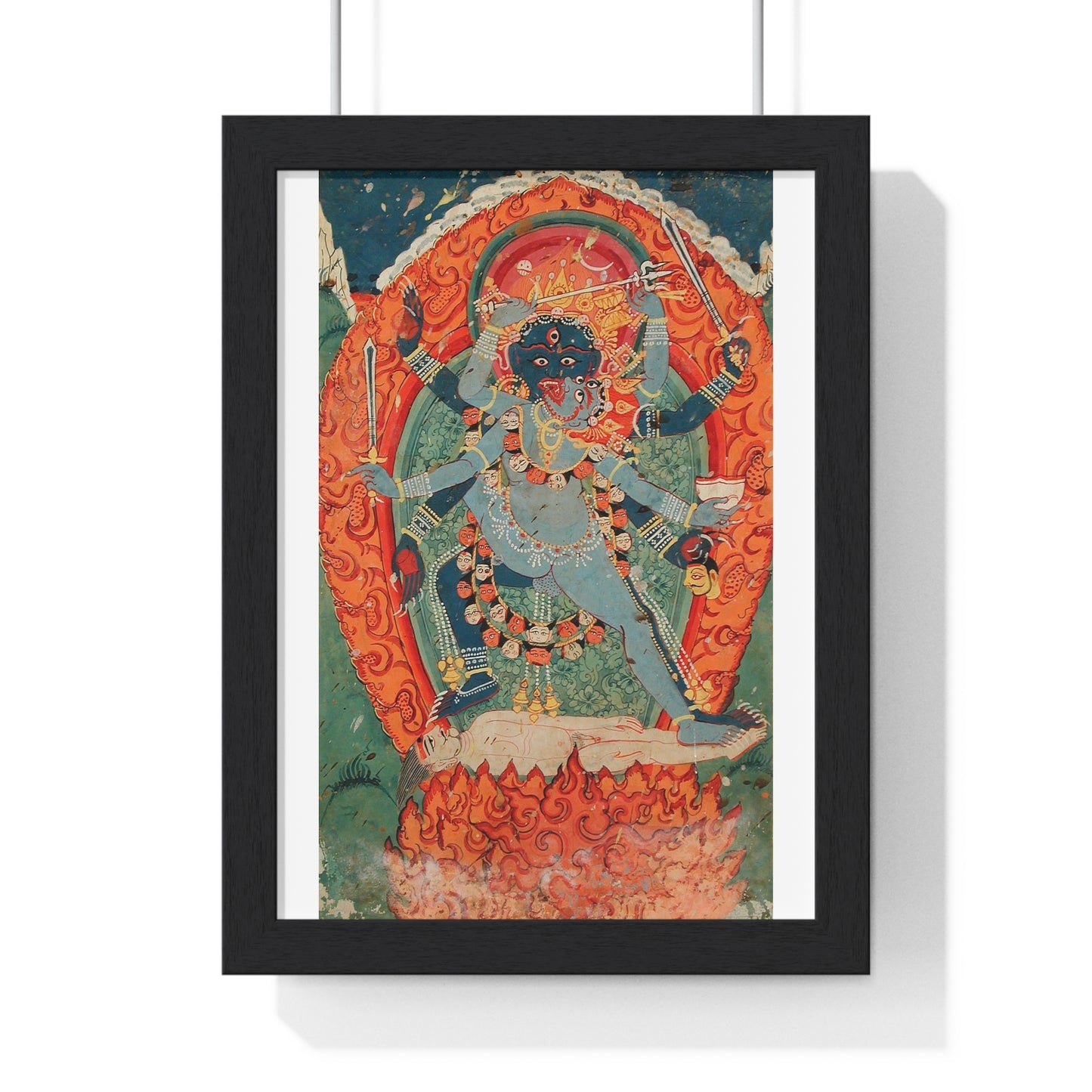 The Hindu Goddess Kali and God Bhairava in Union (18th Century) from the Original, Framed Art Print