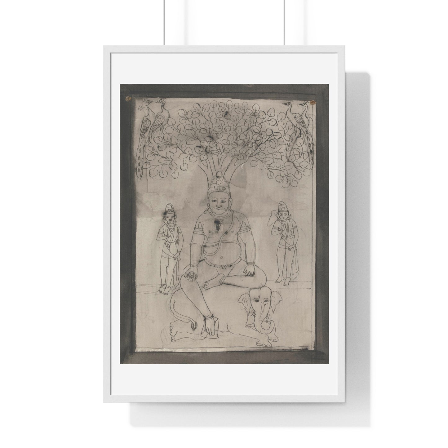 Figure from Indus Sabha (circa 1795), from the Original, Framed Art Print