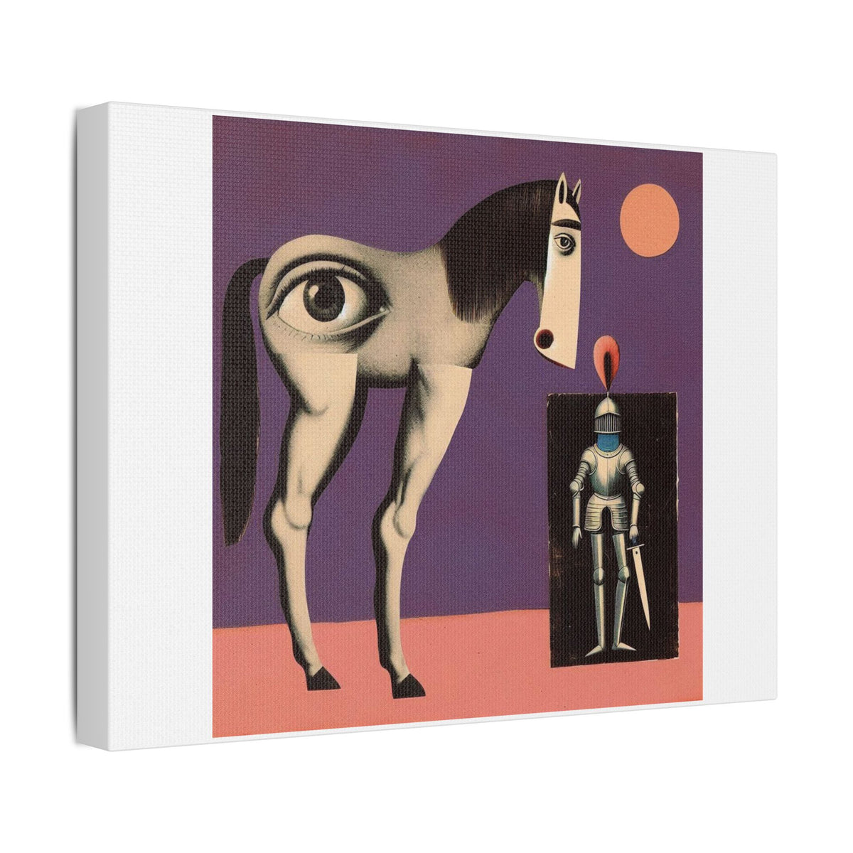 Surreal Horse and Knight Stretched Canvas Wall Art
