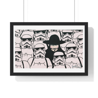 Mural Art: Stormtroopers and Vendetta Character (2017) from the Original, Framed Print