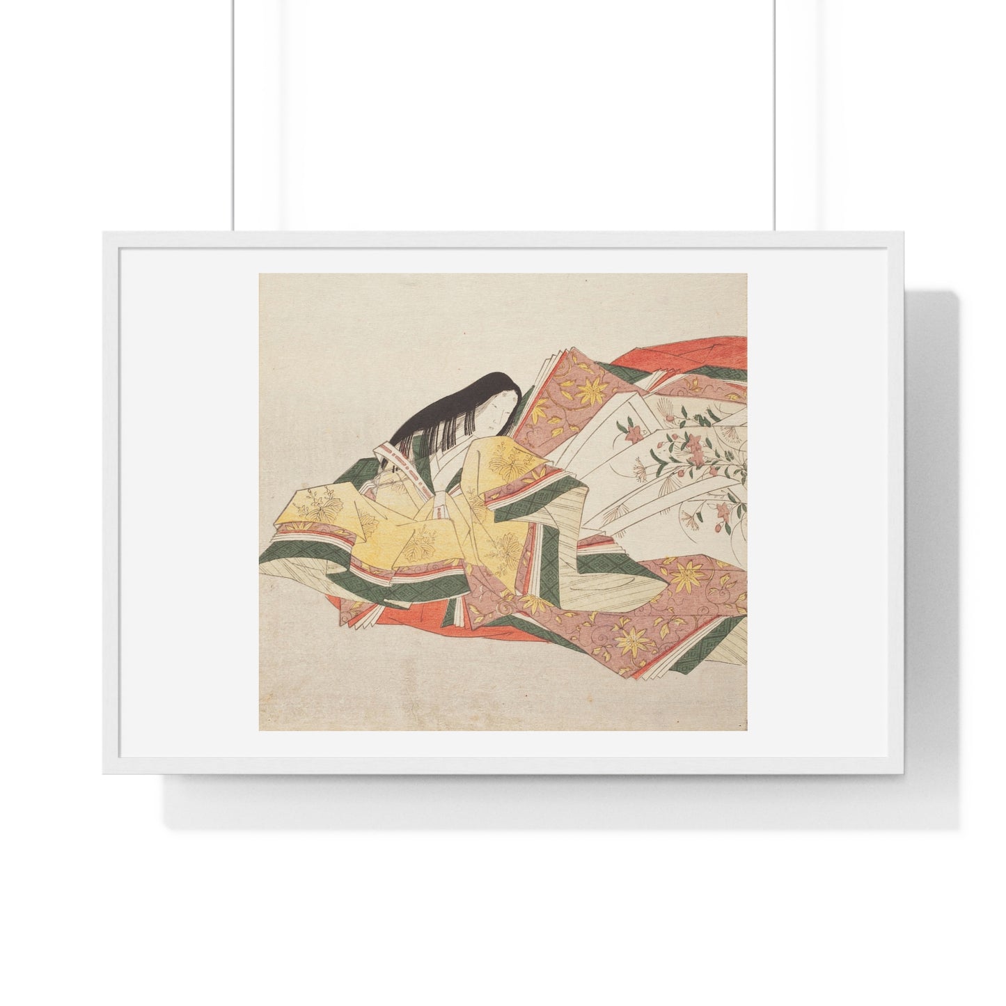 Poetess (1801) by Chobunsai Eishi from the Original, Framed Art Print