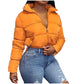 Vireous Women's Cropped High Waist Puffer Jacket