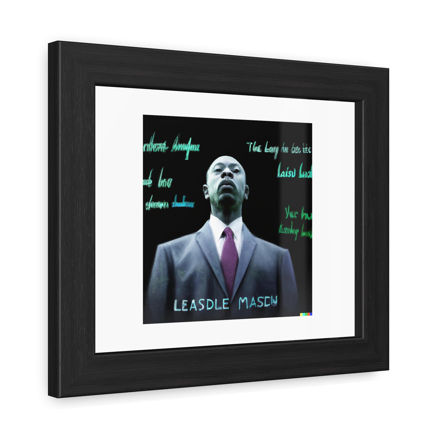 The Leaders Must be Human Digital Art 'Designed by AI' Wooden Framed Print