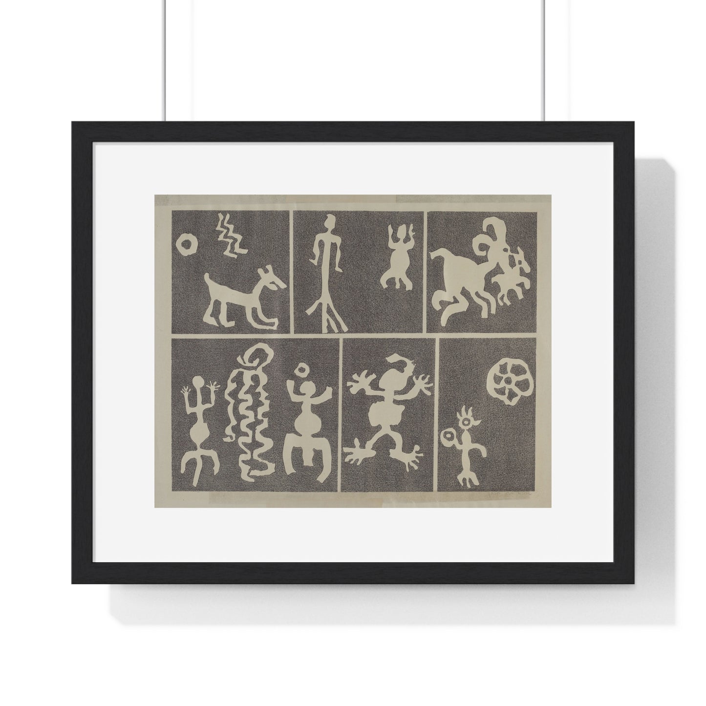 Petroglyph Design (1935-1942) by Lala Eve Rivol, from the Original, Framed Art Print