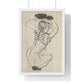 Squatting Woman (1914) by Egon Schiele from the Original, Framed Art Print