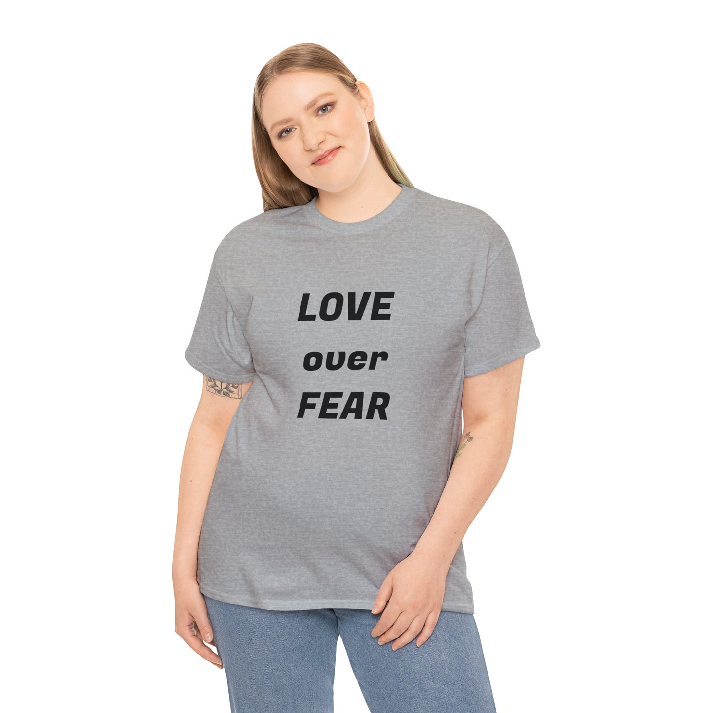 'Love Over Fear' Cotton T-Shirt