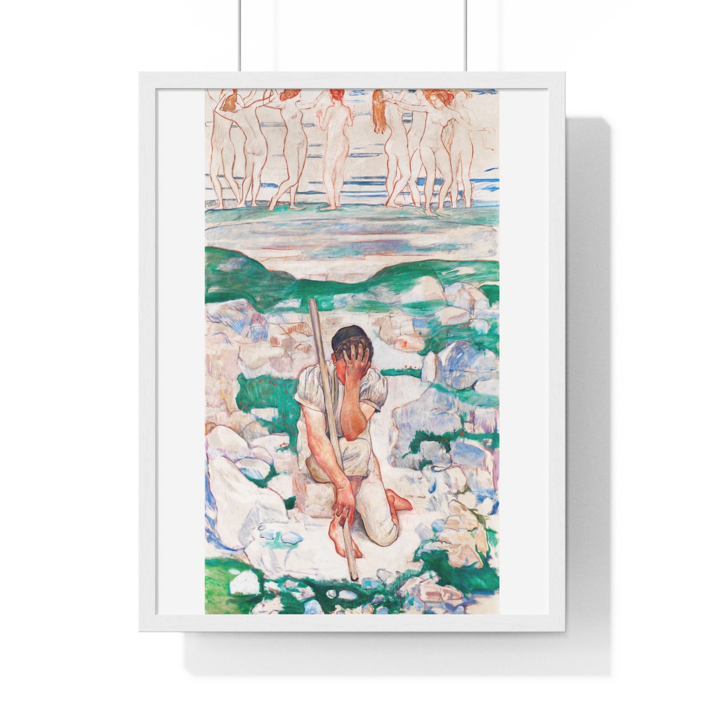 The Dream of the Shepherd 'Der Traum des Hirten' (1896) by Ferdinand Hodler, from the Original, Art Print on Canvas