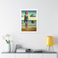 Woman at the Beach, Rene Magritte Art Style 'Designed by AI' Canvas Art Print