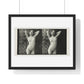 Portrait of a Naked Woman (1873–1910) Vintage Black & White Photography from the Original, Framed Art Print