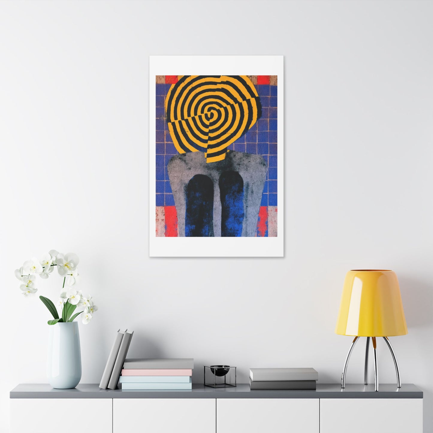 Woman Portrait from Behind, Bold Decor Art 'Designed by AI' Canvas Print