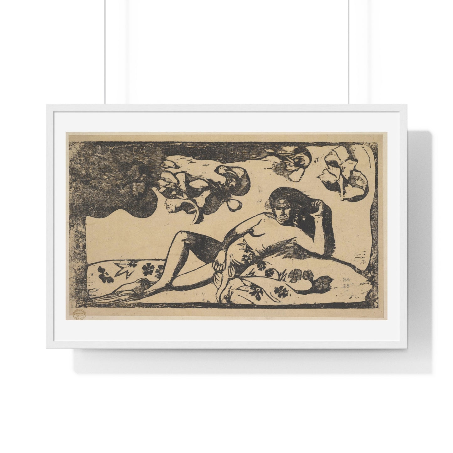 The Queen of Beauty -- Langorous (1898) by Paul Gauguin, from the Original, Framed Art Print