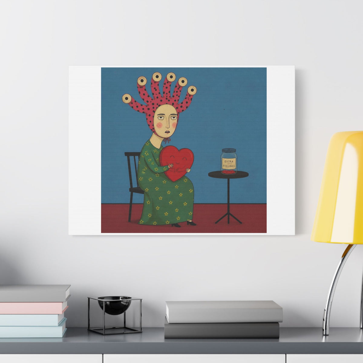 Extra Feelings, Cartoon Art Print on Canvas