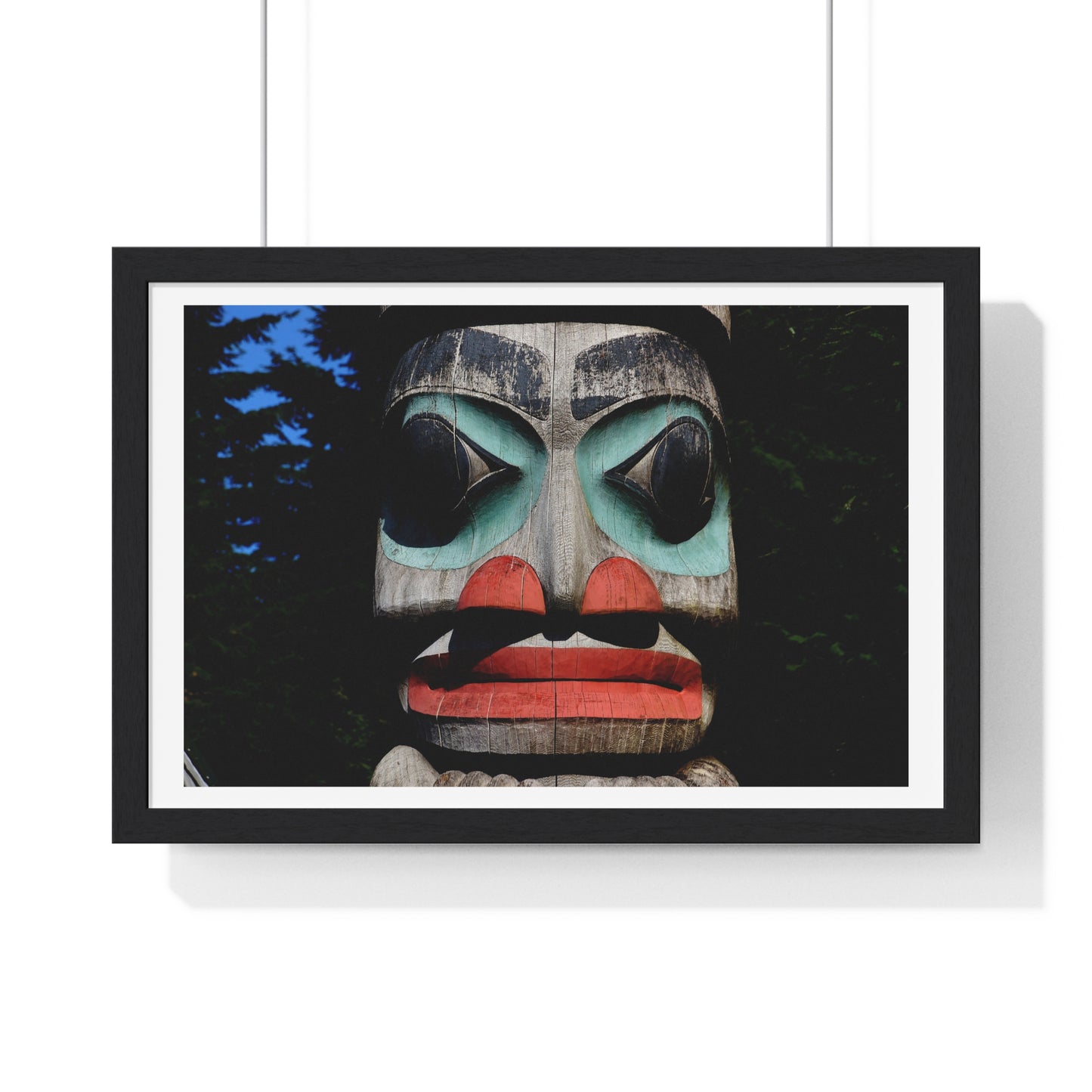 Totem Poles and Masks, from the Original, Framed Art Print