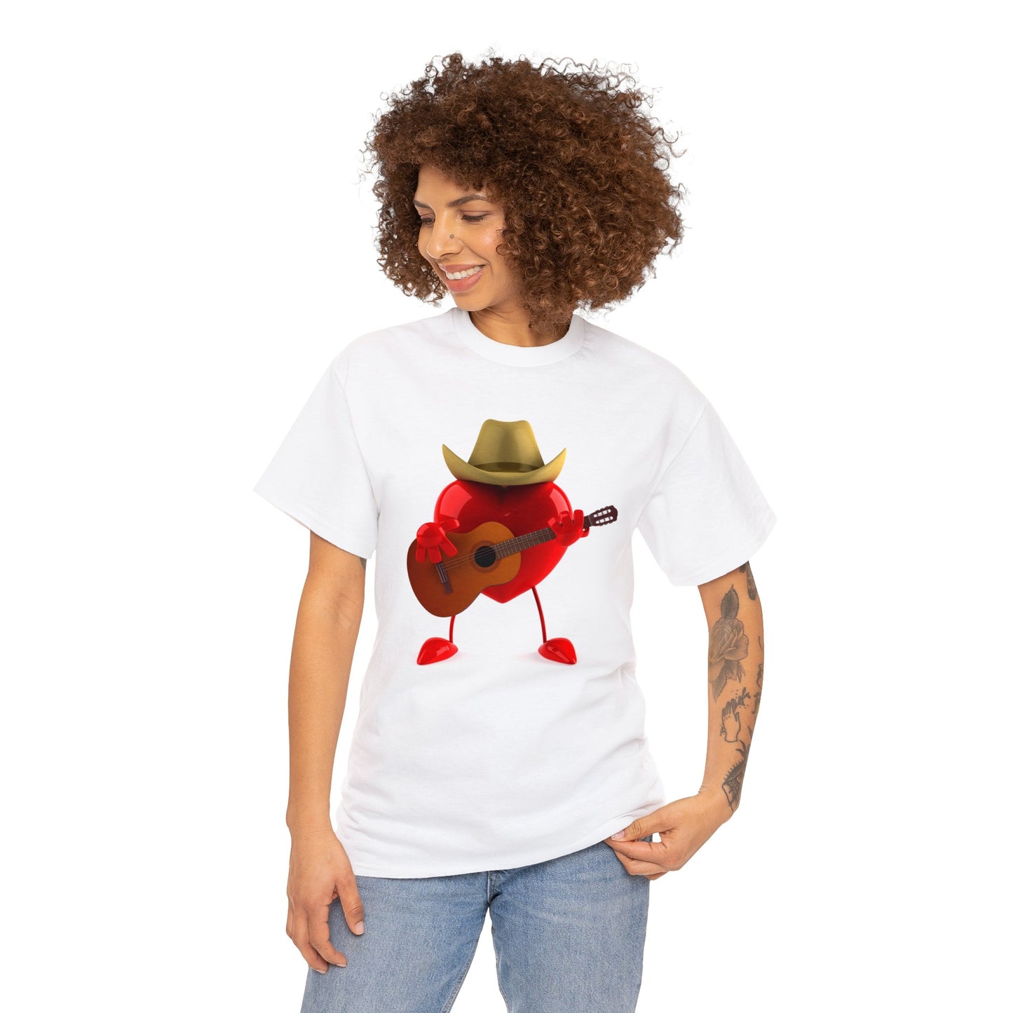 Guitar Heart Musician Cotton T-Shirt