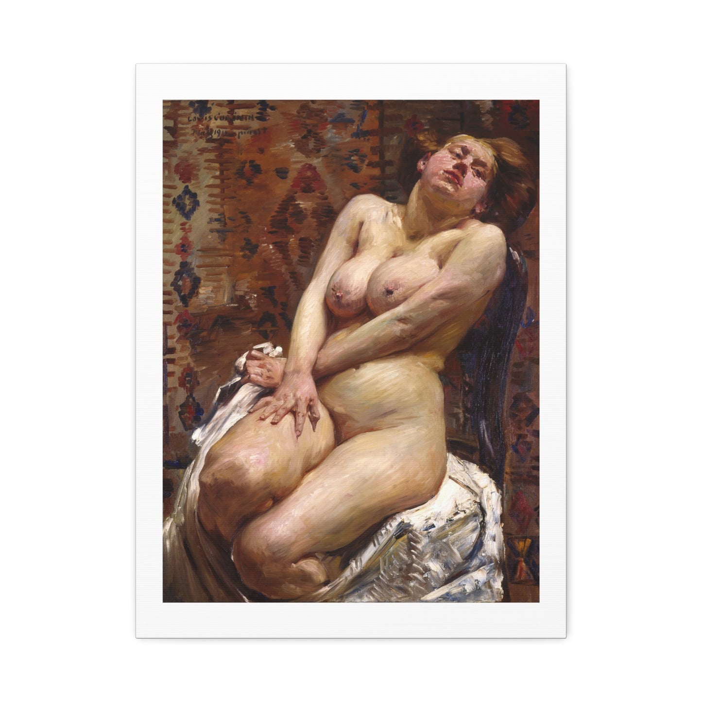 Nana, Female Nude (1911) by Lovis Corinth, from the Original, Art Print on Satin Canvas