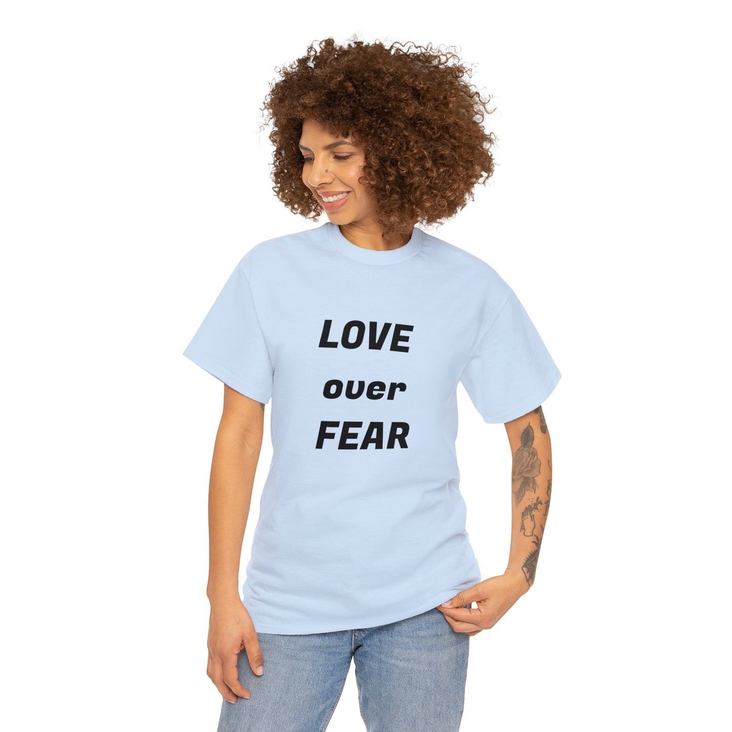 'Love Over Fear' Cotton T-Shirt