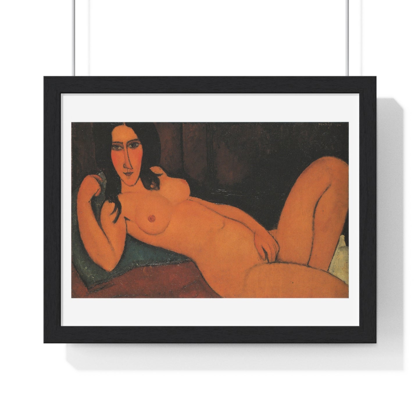 Reclining Nude with Loose Hair (1917) by Amedeo Modigliani, from the Original, Framed Art Print