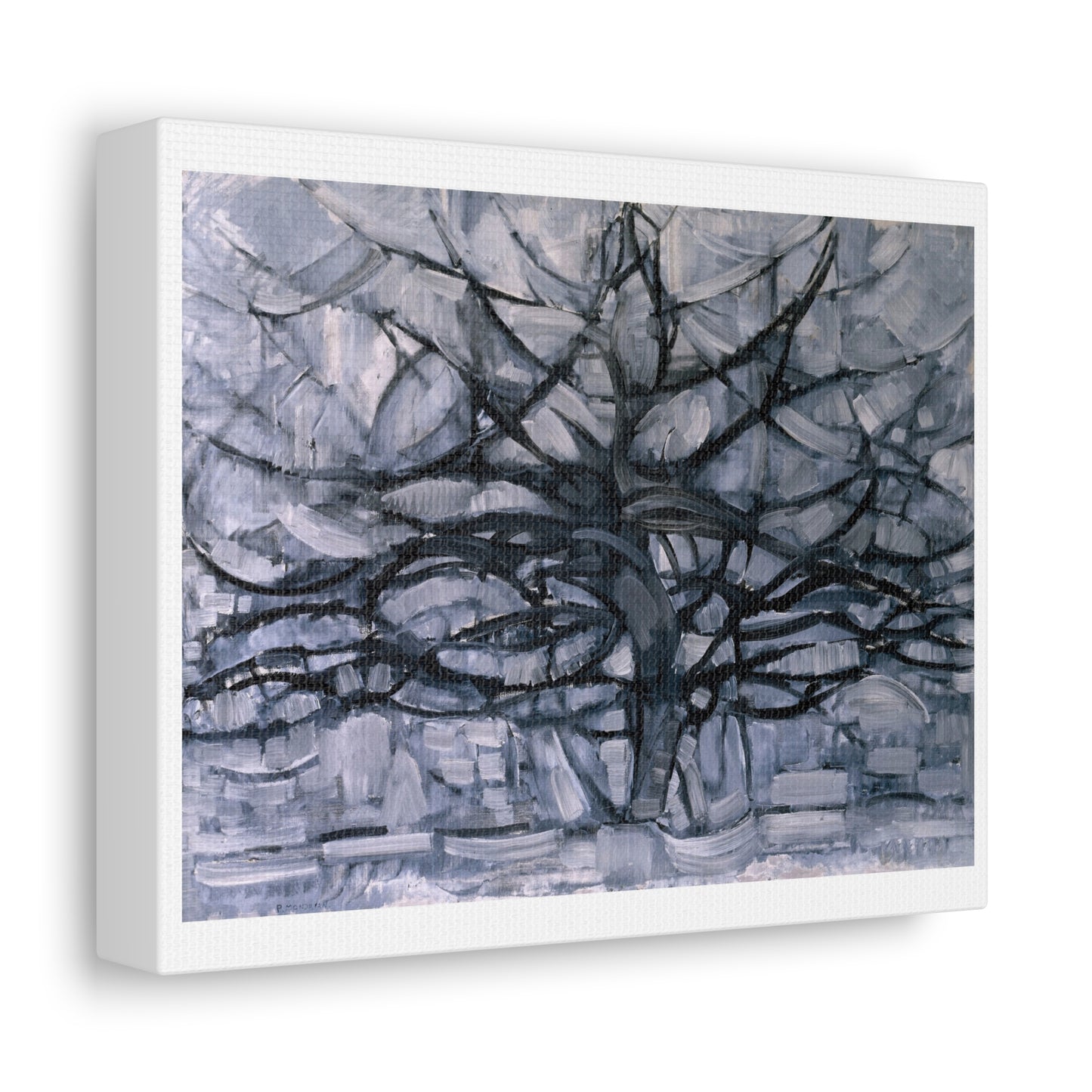 Gray Tree (1911) by Piet Mondrian, from the Original, Art Print on Canvas