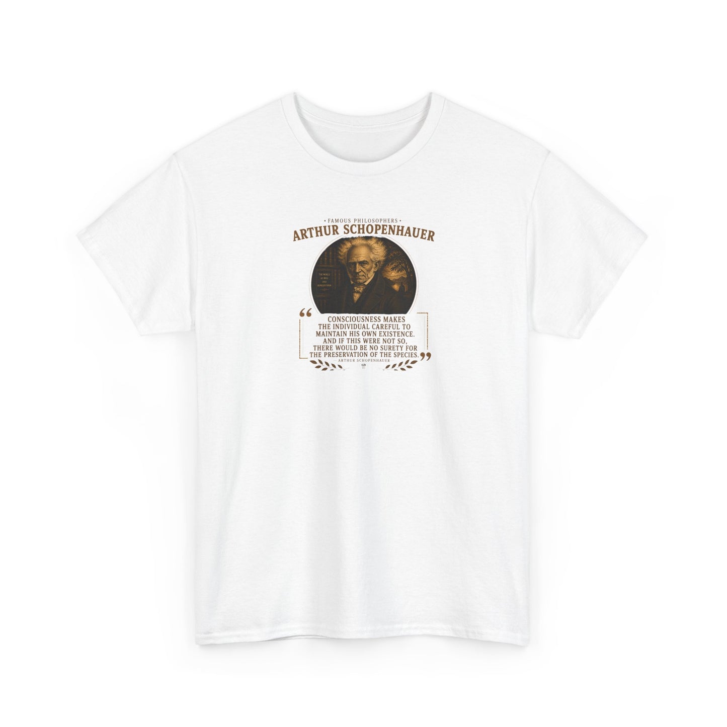 Arthur Schopenhauer on Consciousness and the Human Condition, Philosophy Tribute T-Shirt