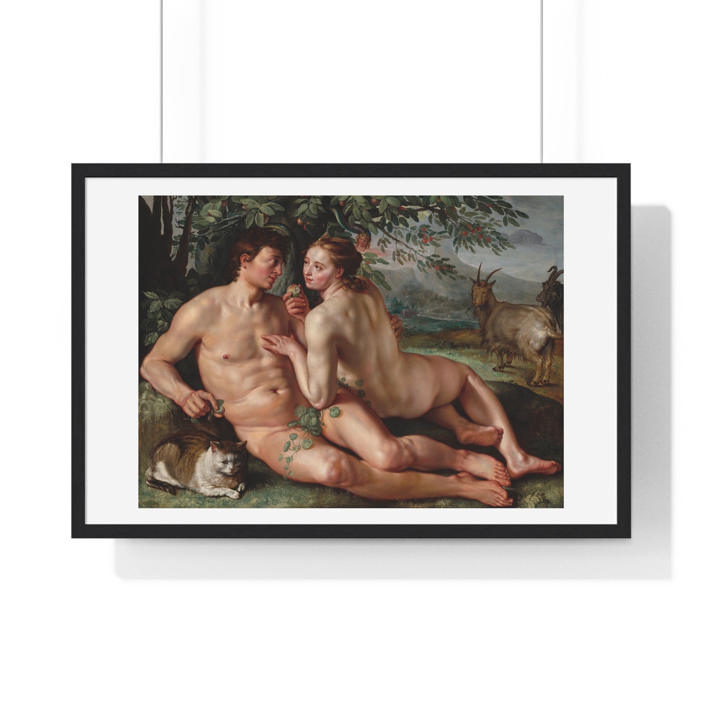 The Fall of Man (1616) by Hendrick Goltzius, from the Original, Framed Print