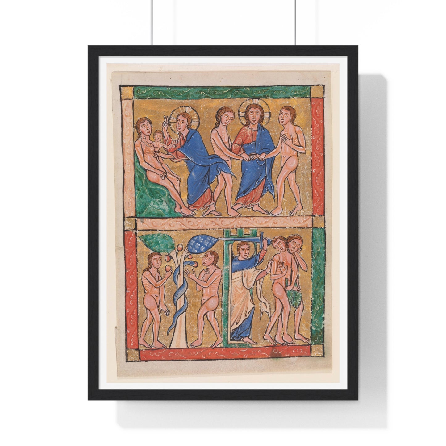 Scenes from the Book of Genesis: the Creation of Eve, the Marriage of Adam and Eve, the Temptation, and the Expulsion (circa 1250) from the Original, Framed Art Print